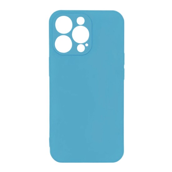 Capa de Silicone com Moldura de Câmera para Apple iPhone 12 Pro Max Azul Claro